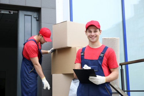 Team member safely preparing items for a move