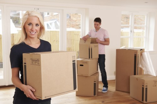 Packing materials and household items prepared for a Queens Park move