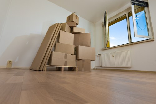 Moving van loading boxes for a Queenspark home move
