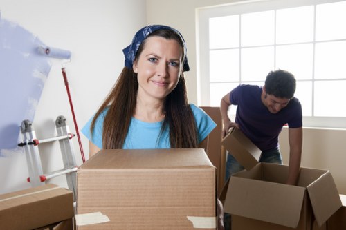 Staff preparing workstations for an office move in Queenspark