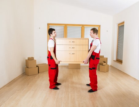 Careful van loading and secure item handling during a move